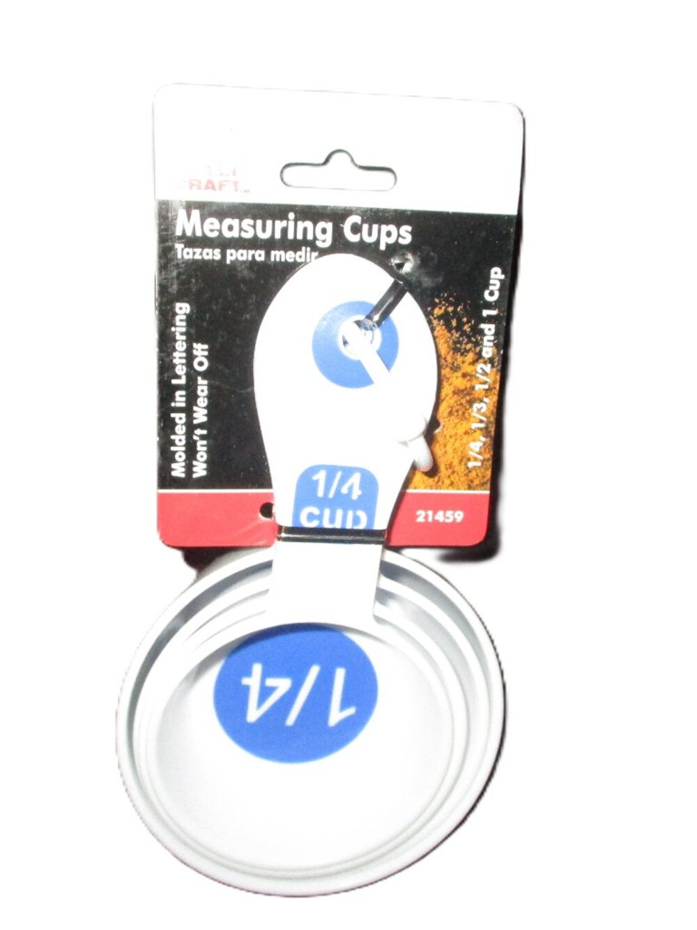 Chef Craft EZ-Read Large Print Plastic Measuring Cups Set, 1/4 to 1 Cup - Blue